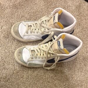 Nike White and Navy High-Tops